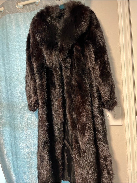 dennis basso Jackets & Blazers - Vintage Dennis Basso Black Mink Fur Long Coat - Women's Luxury Outerwear